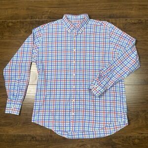 Peter Millar Tattersall Plaid Button Up dress Shirt Men's XL Long Sleeve Preppy